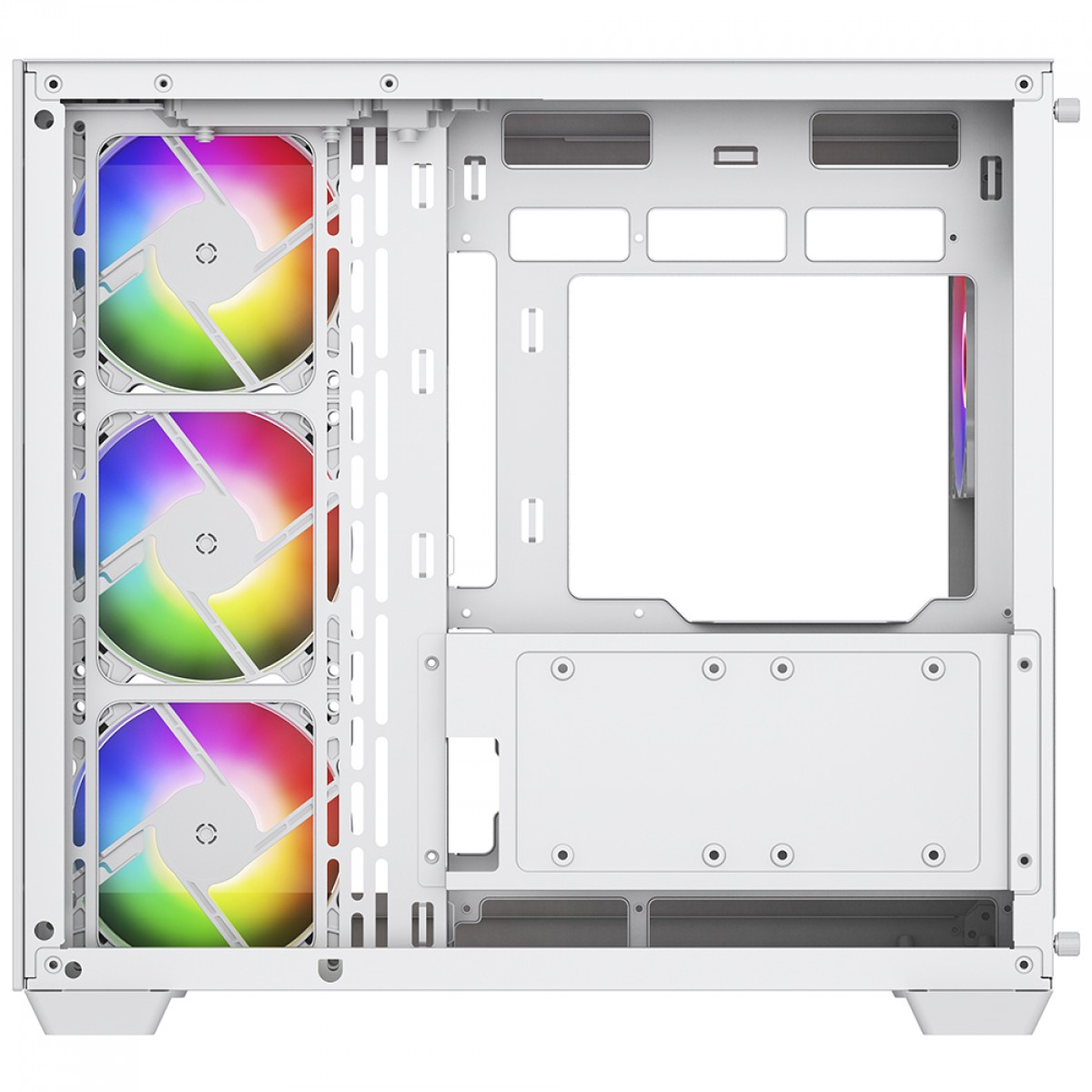 Gabinete Gamer SuperFrame Fusion, Mid Tower, Vidro Temperado, ATX, Branco, Sem Fan, SF-CS-FSMAWSF