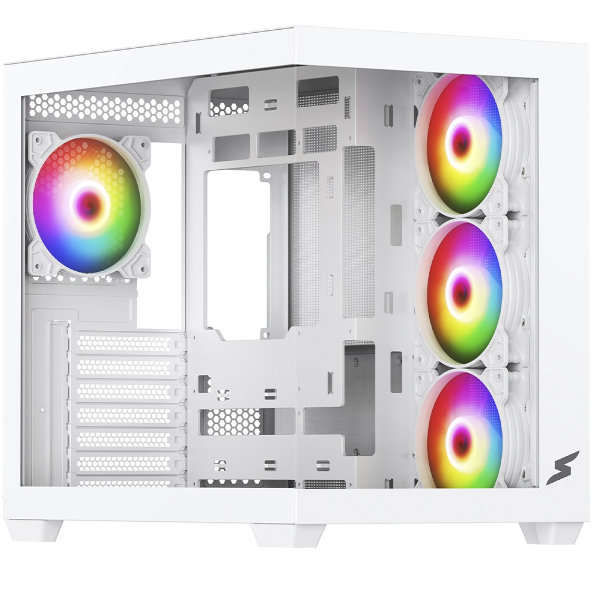 Gabinete Gamer SuperFrame Fusion, Mid Tower, Vidro Temperado, ATX, Branco, Sem Fan, SF-CS-FSMAWSF