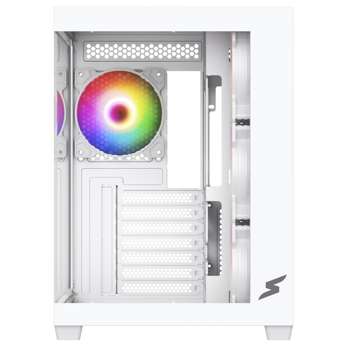 Gabinete Gamer SuperFrame Fusion, Mid Tower, Vidro Temperado, ATX, Branco, Sem Fan, SF-CS-FSMAWSF