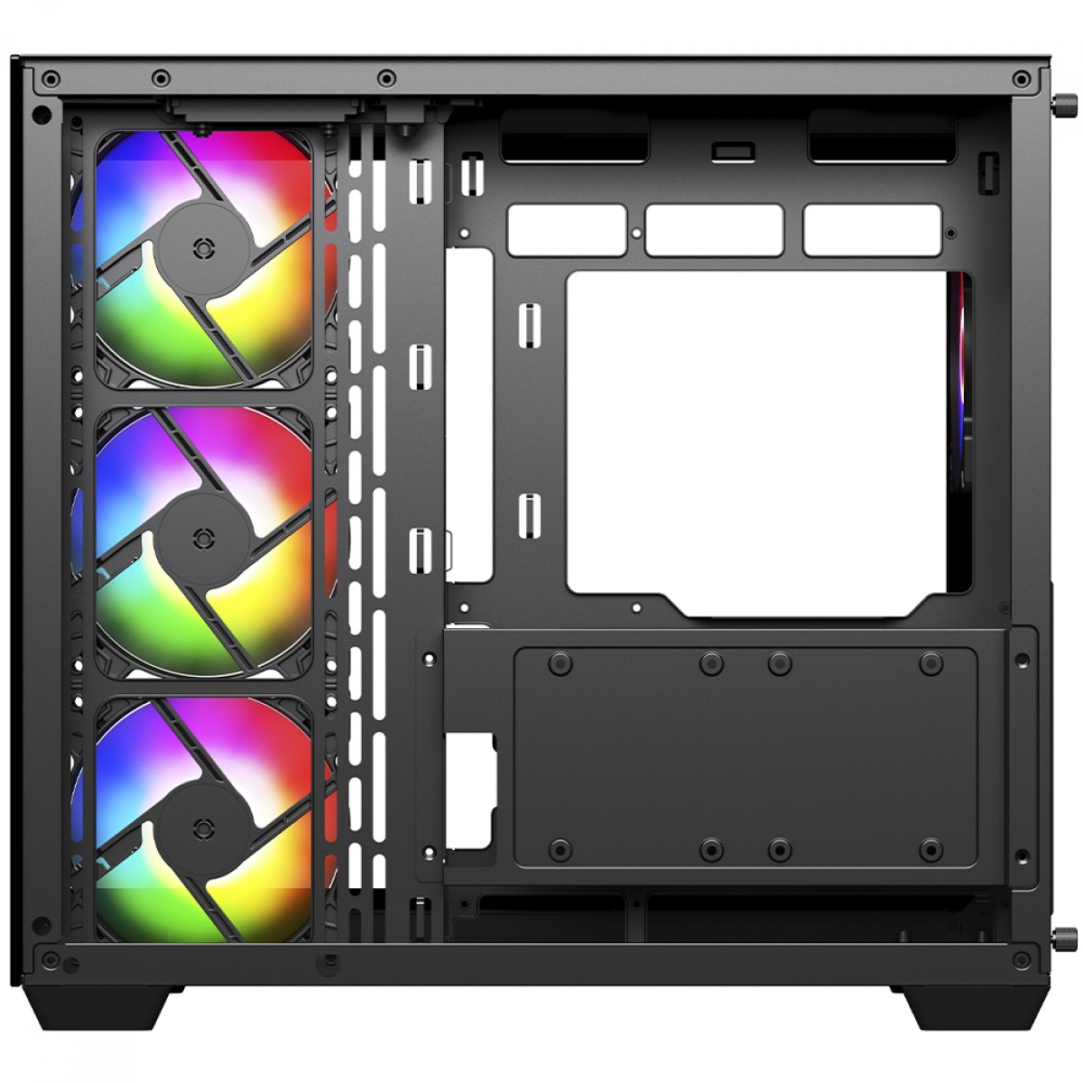 Gabinete Gamer SuperFrame Fusion, Mid Tower, Vidro Temperado, ATX, Preto, Sem Fan, SF-CS-FSMABSF