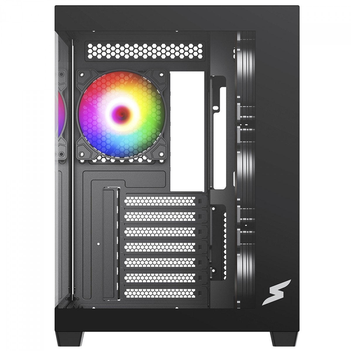 Gabinete Gamer SuperFrame Fusion, Mid Tower, Vidro Temperado, ATX, Preto, Sem Fan, SF-CS-FSMABSF