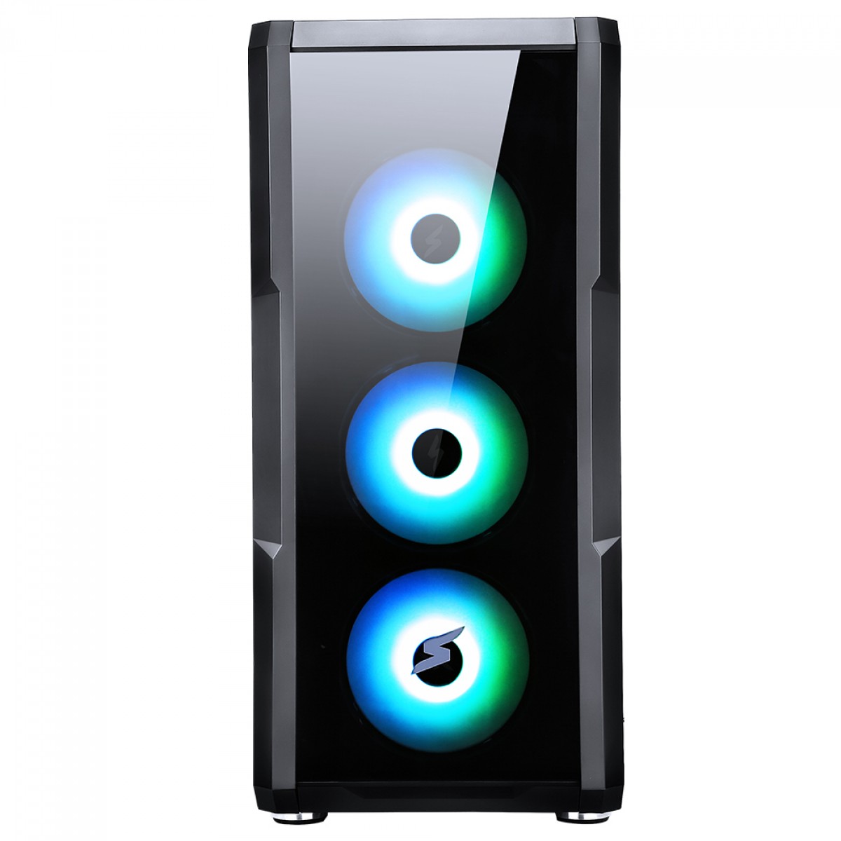 Gabinete Gamer SuperFrame Hazy, Mid Tower, RGB, Vidro Temperado, E-ATX, Black, Sem Fonte, Com 3 Fans ARGB