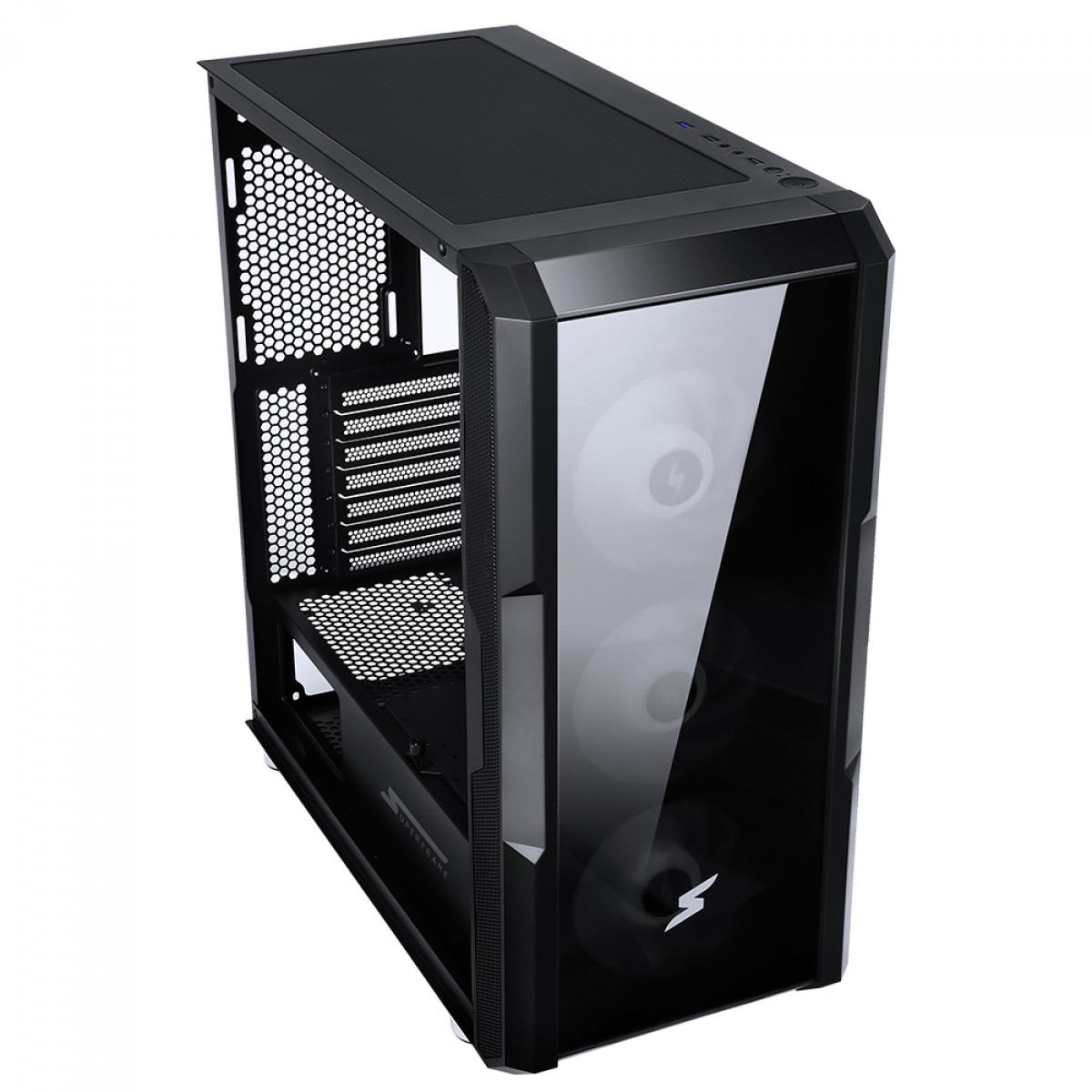 Gabinete Gamer SuperFrame Hazy, Mid Tower, RGB, Vidro Temperado, E-ATX, Black, Sem Fonte, Com 3 Fans ARGB