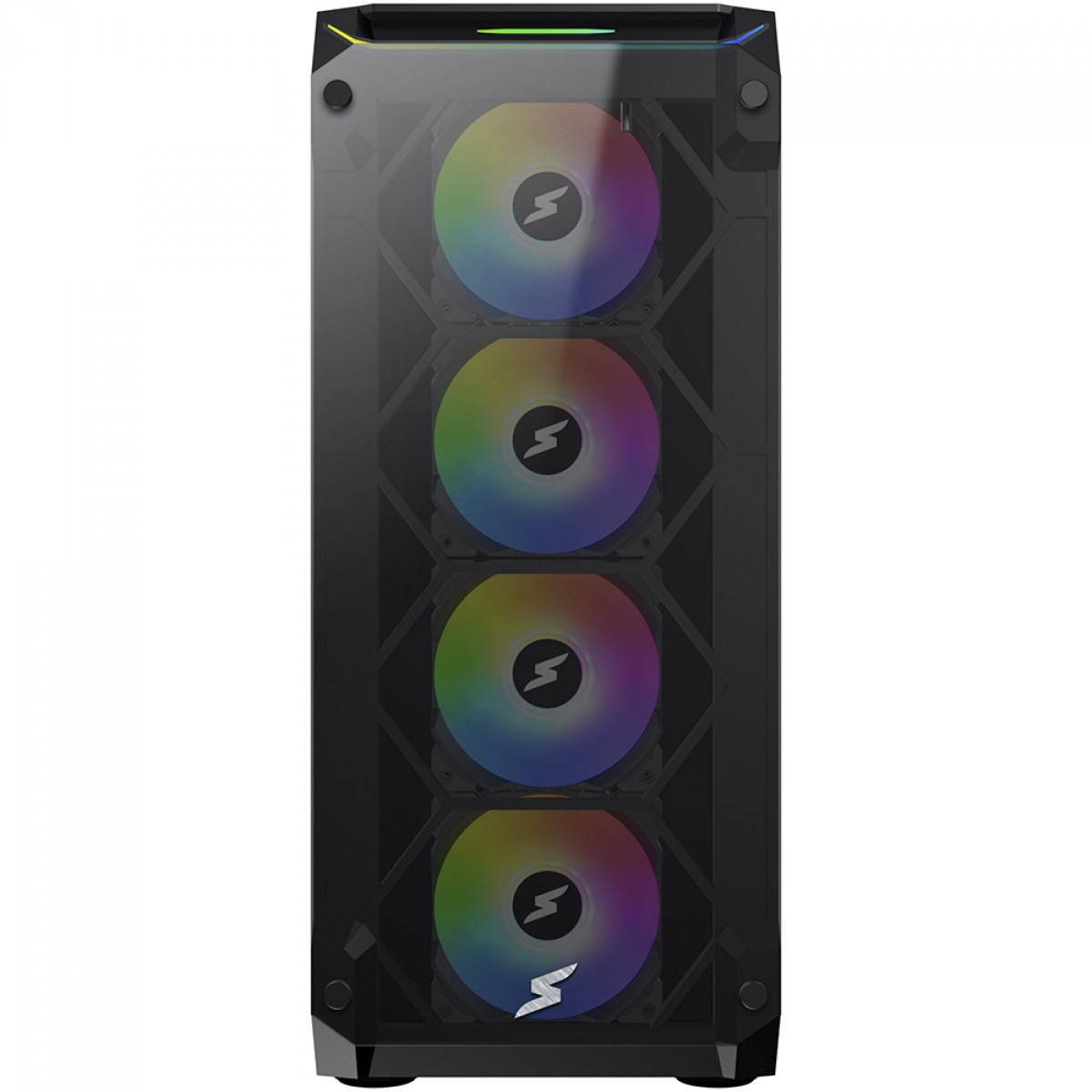 Gabinete Gamer SuperFrame Hércules, Full Tower, RGB, Vidro Temperado, E-ATX, Black, Sem Fonte, Com 5 Fans