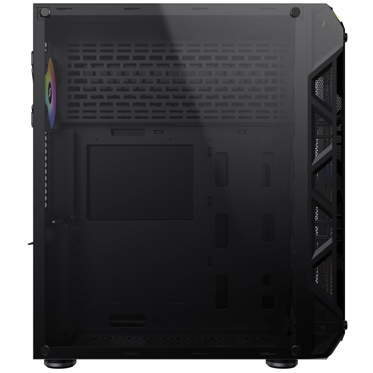 Gabinete Gamer SuperFrame Hércules, Full Tower, RGB, Vidro Temperado, E-ATX, Black, Sem Fonte, Com 5 Fans