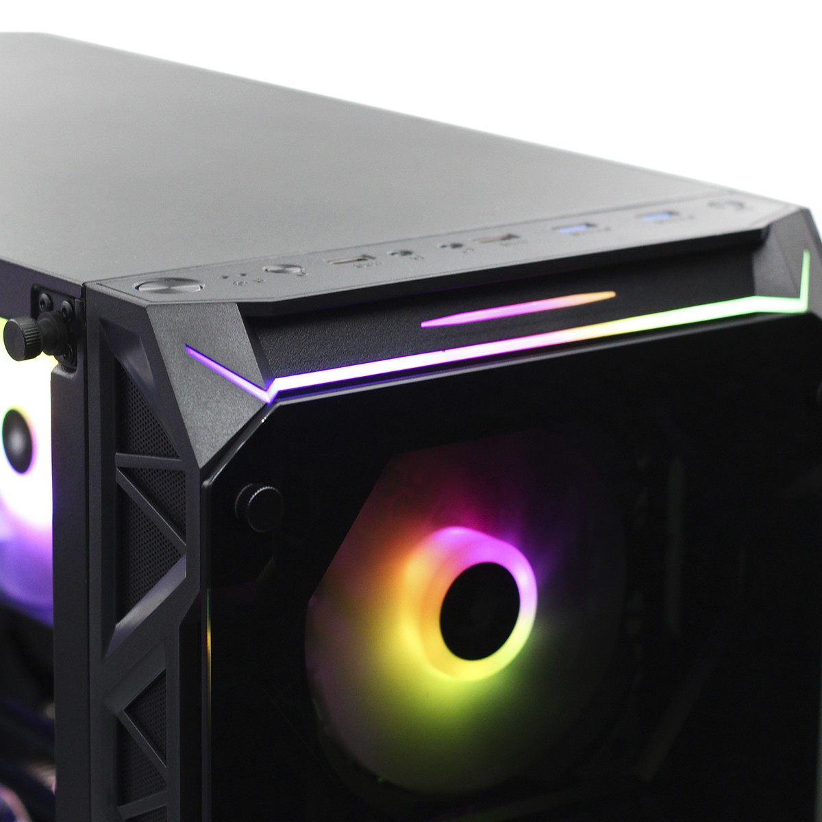 Gabinete Gamer SuperFrame Hércules, Full Tower, RGB, Vidro Temperado, E-ATX, Black, Sem Fonte, Com 5 Fans