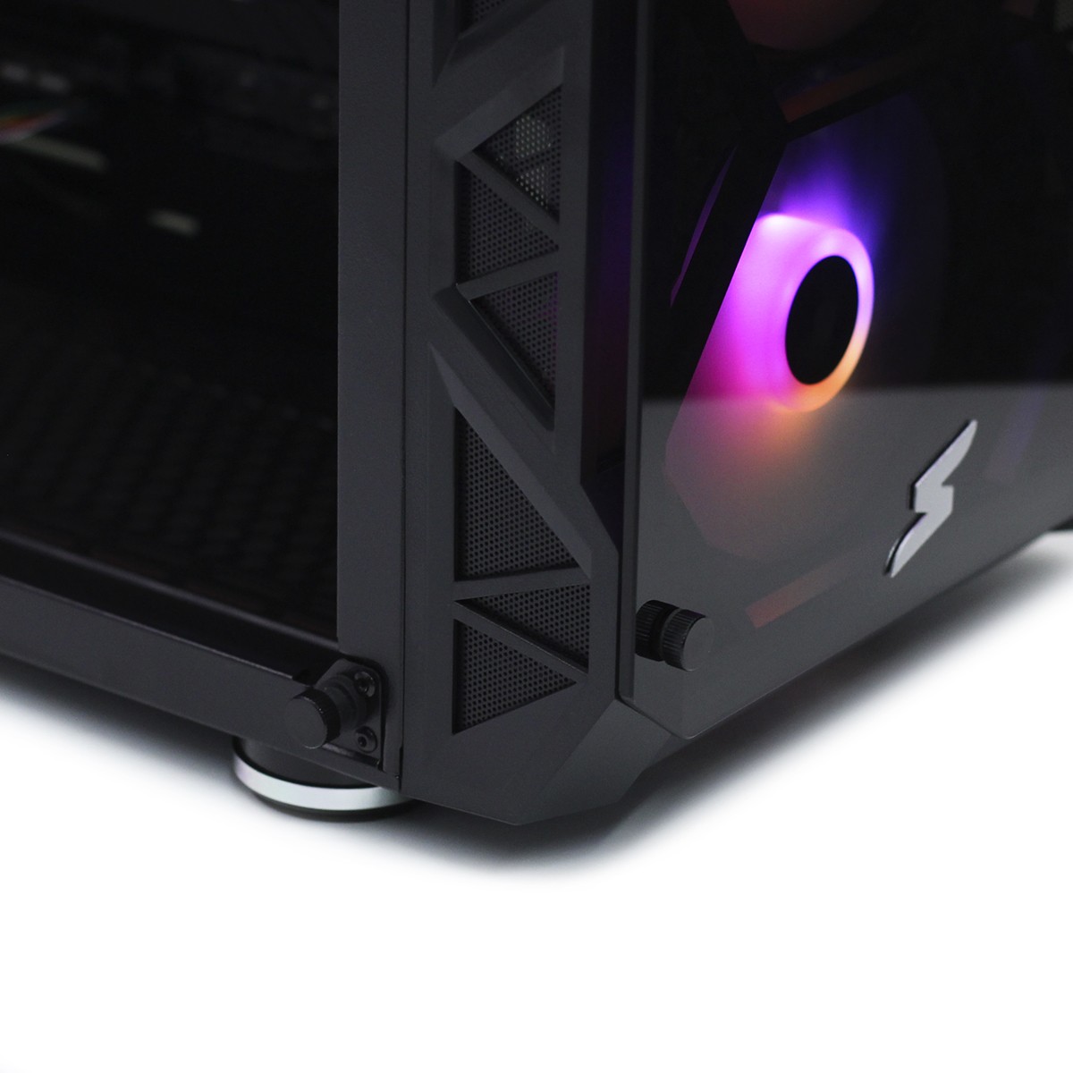 Gabinete Gamer SuperFrame Hércules, Full Tower, RGB, Vidro Temperado, E-ATX, Black, Sem Fonte, Com 5 Fans