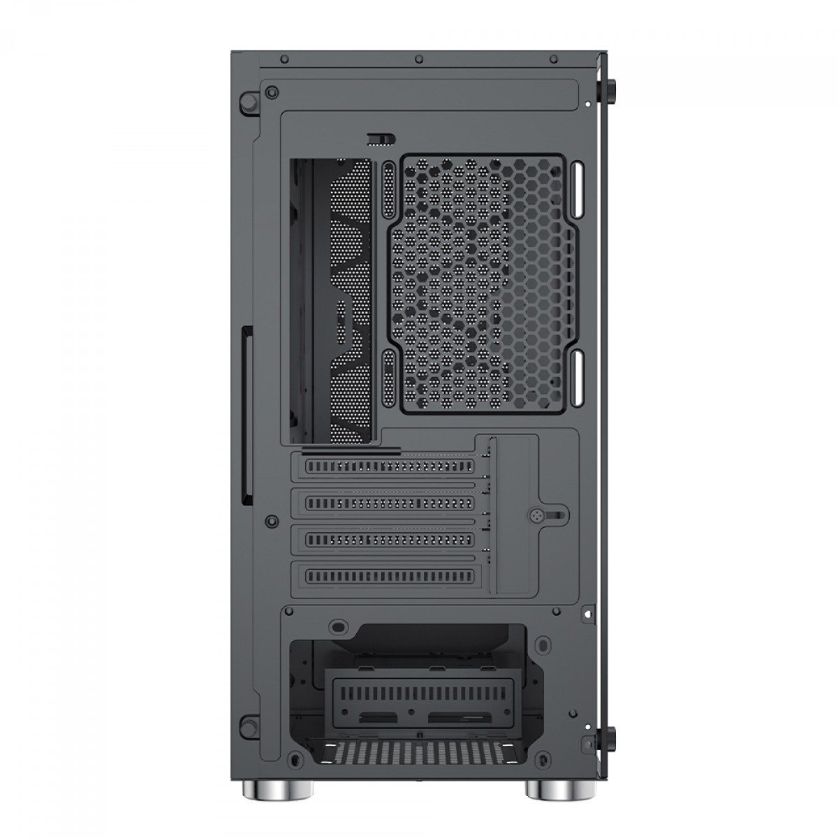 Gabinete Gamer SuperFrame Mesh, Black, Mid Tower, Vidro Temperado, MATX, Sem Fonte, Com 3 Fans, SF-CS-MSMSB3F