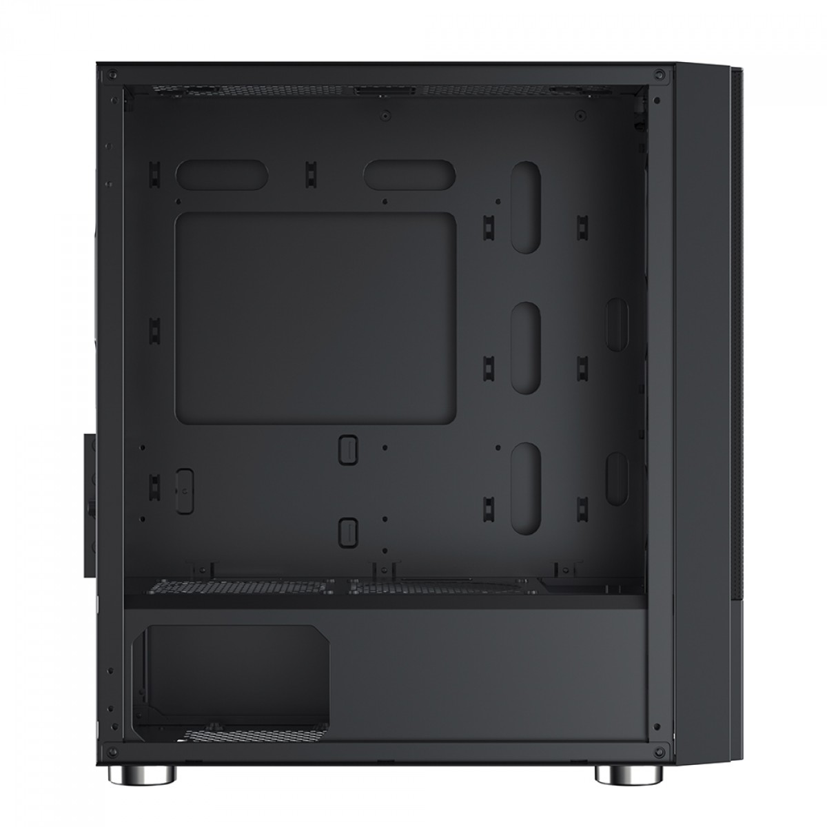 Gabinete Gamer SuperFrame Mesh, Black, Mid Tower, Vidro Temperado, MATX, Sem Fonte, Com 3 Fans, SF-CS-MSMSB3F