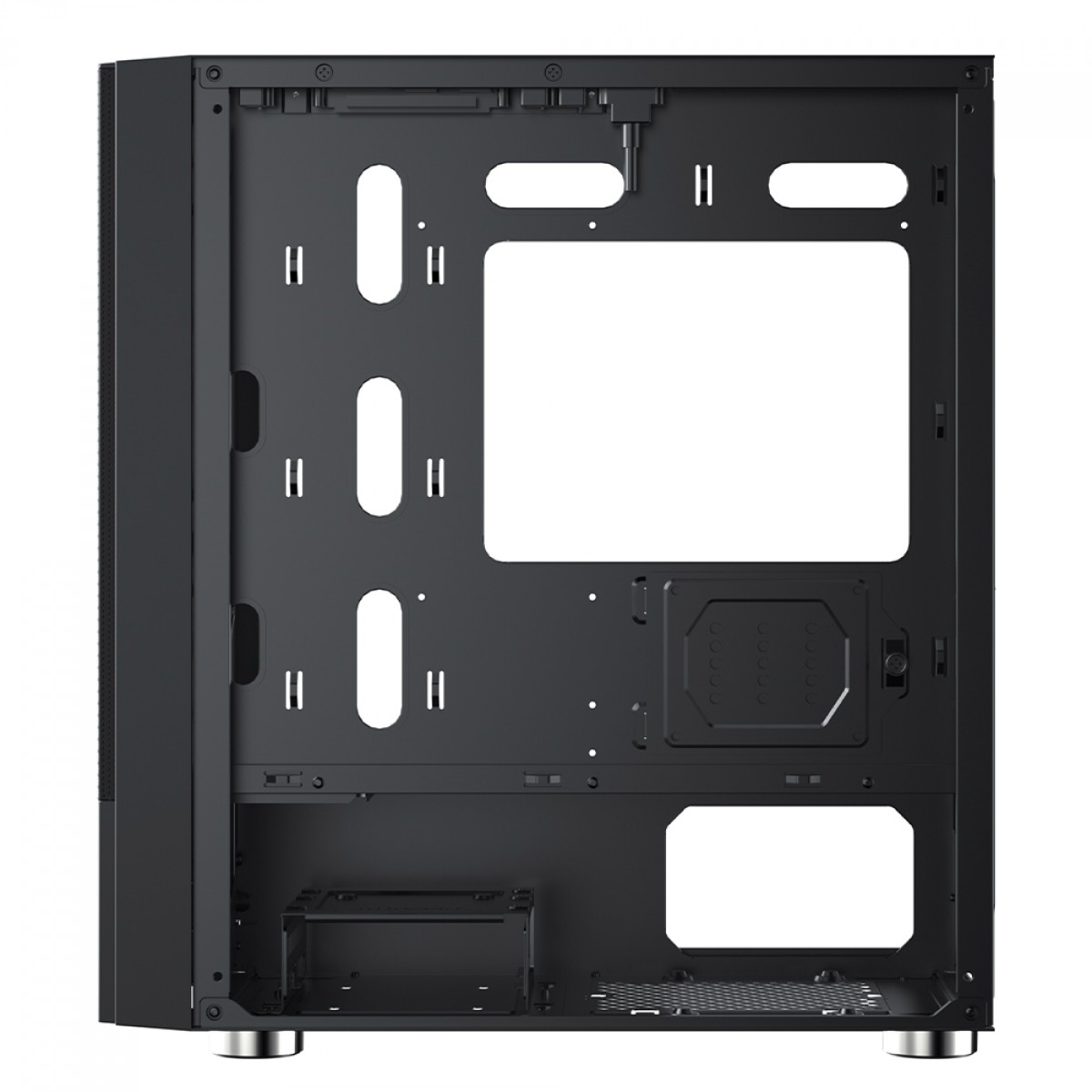 Gabinete Gamer SuperFrame Mesh, Black, Mid Tower, Vidro Temperado, MATX, Sem Fonte, Com 3 Fans, SF-CS-MSMSB3F