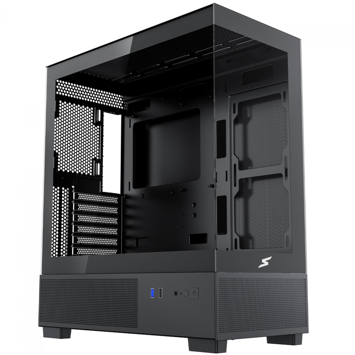 Gabinete Gamer SuperFrame Nebula, Mid Tower, Vidro Temperado, E-ATX, Com 3 Fans ARGB, Preto, SF-CS-NBMAB3F