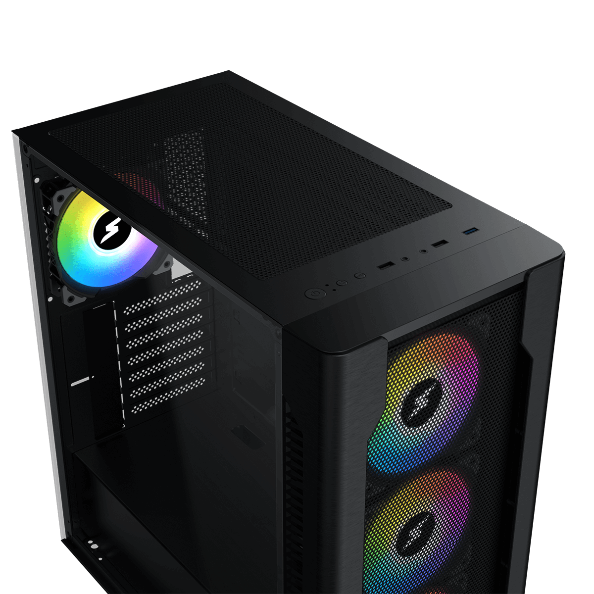 Gabinete Gamer SuperFrame Overtake, Mid Tower, Vidro Temperado, ATX, Sem Fonte, Com 4 Fans