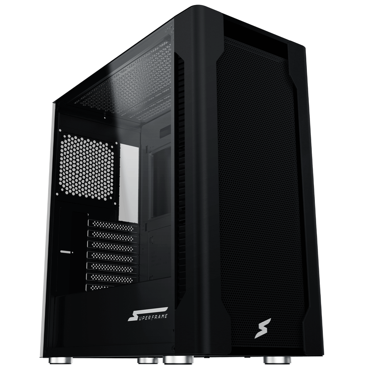 Gabinete Gamer SuperFrame Overtake, Mid Tower, Vidro Temperado, ATX, Sem Fonte, Sem fan