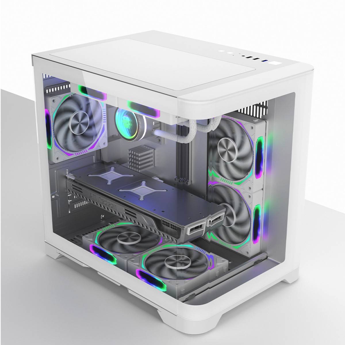 Gabinete Gamer SuperFrame Prime, Mid Tower, Vidro Temperado, M-ATX, Branco, Sem Fonte, Sem Fan