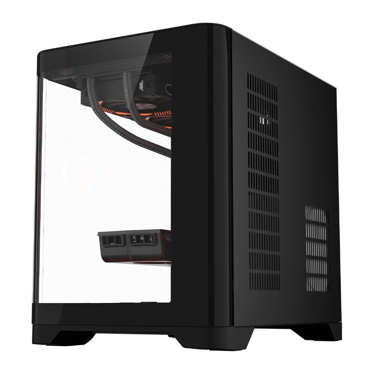 Gabinete Gamer SuperFrame Prime, Mid Tower, Vidro Temperado, M-ATX, Preto, Sem Fonte, Com 5 Fans ARGB