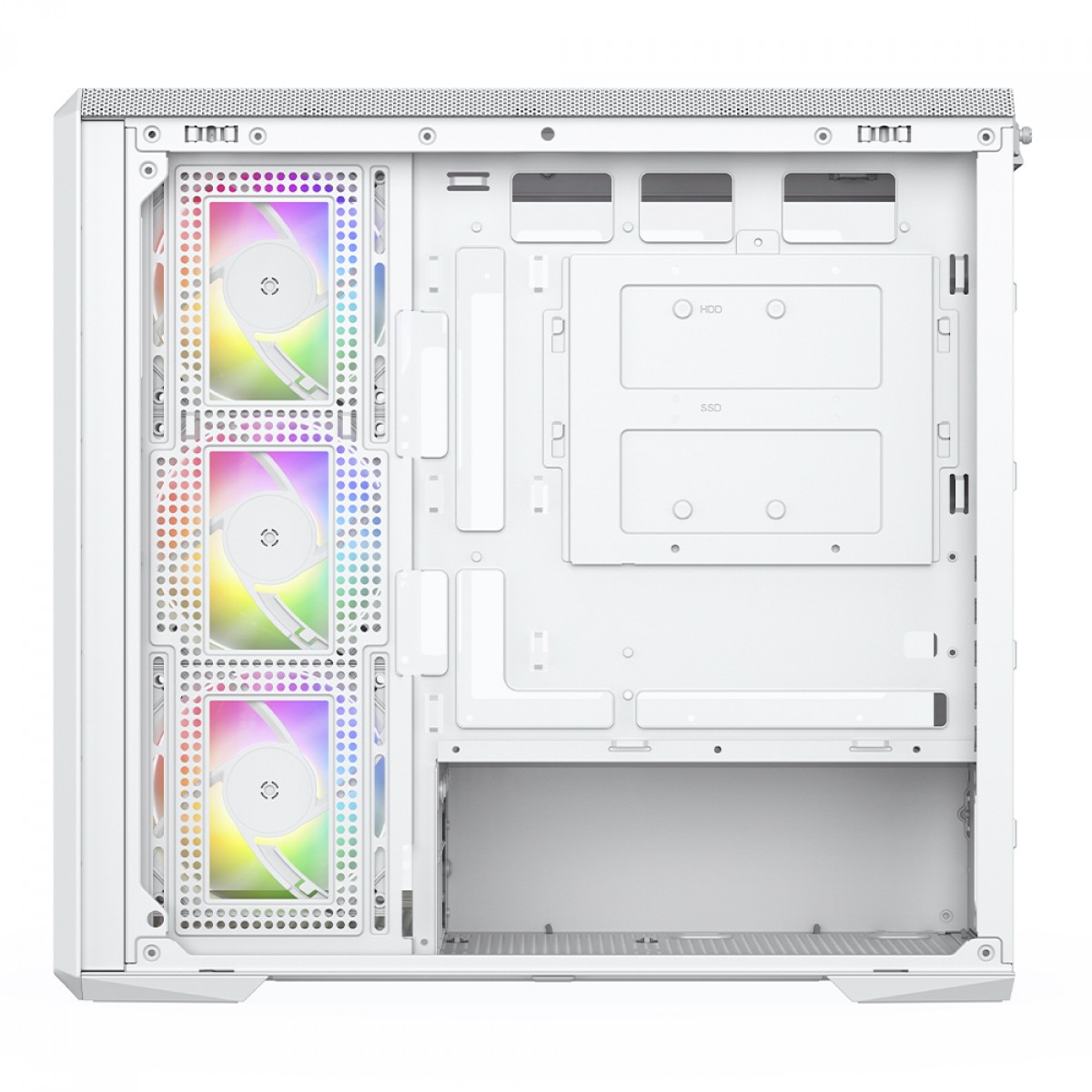 Gabinete Gamer SuperFrame Ragnarok, Mid Tower, Vidro Temperado, M-ATX, White, Sem Fonte, Com 4 Fans