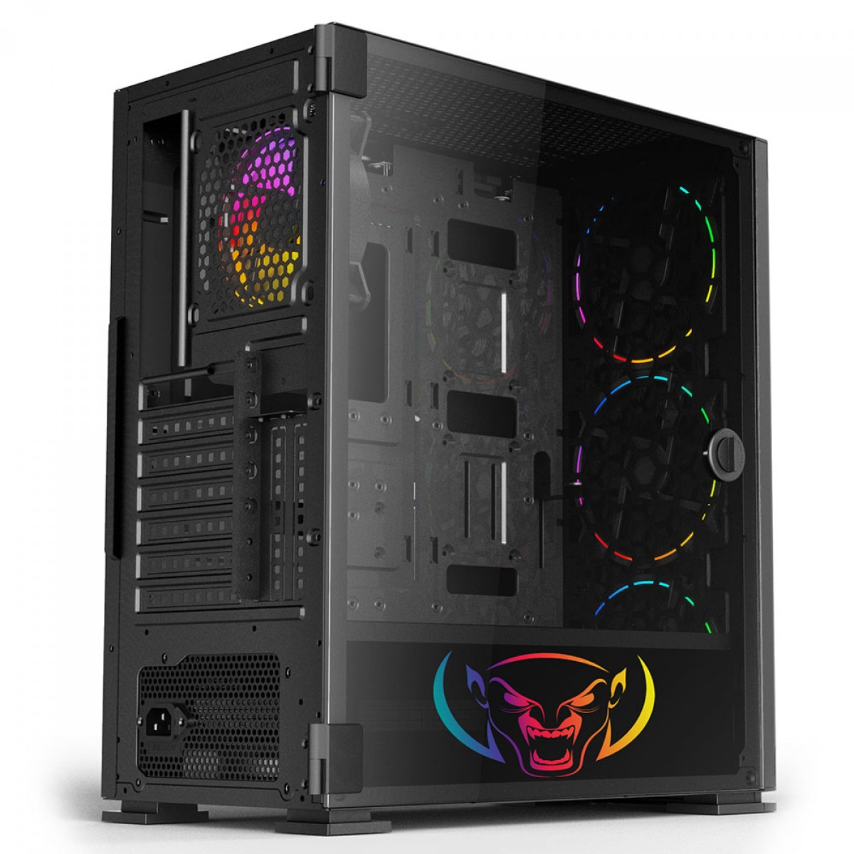 Gabinete Gamer SuperFrame Vamp, Mid Tower, Vidro Temperado, ATX, Black, Sem Fonte, Com 4 Fans, ARGB