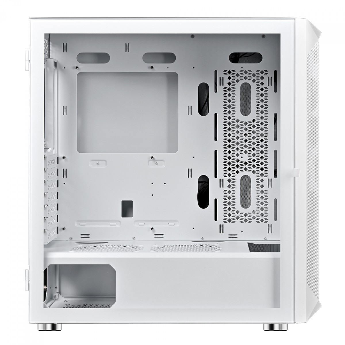 Gabinete Gamer SuperFrame Venon, RGB, Mid Tower, Vidro Temperado, E-ATX, White, Sem Fonte, Com 3 Fans
