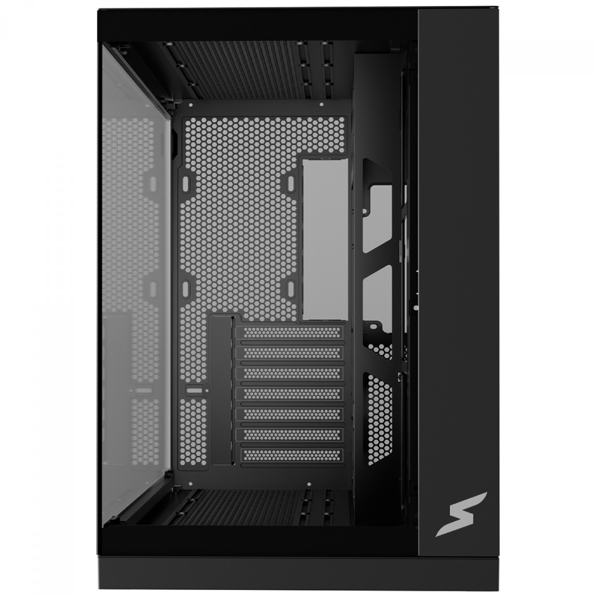 Gabinete Gamer SuperFrame Vhagar, Mid Tower, Vidro Temperado, ATX, Preto, Sem Fan, SF-CS-VGMABSF