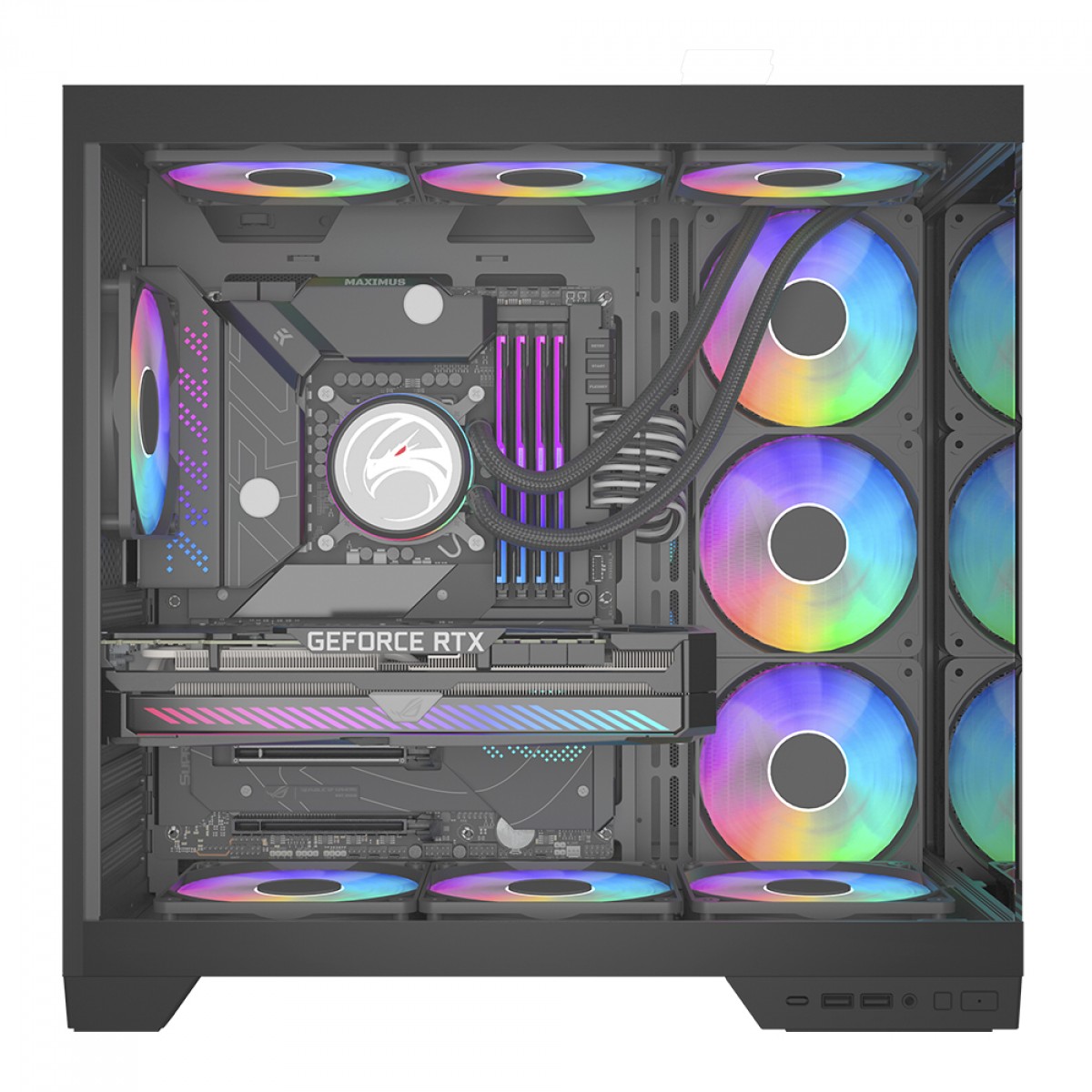 Gabinete Gamer SuperFrame Vhagar, Mid Tower, Vidro Temperado, ATX, Preto, Sem Fan, SF-CS-VGMABSF