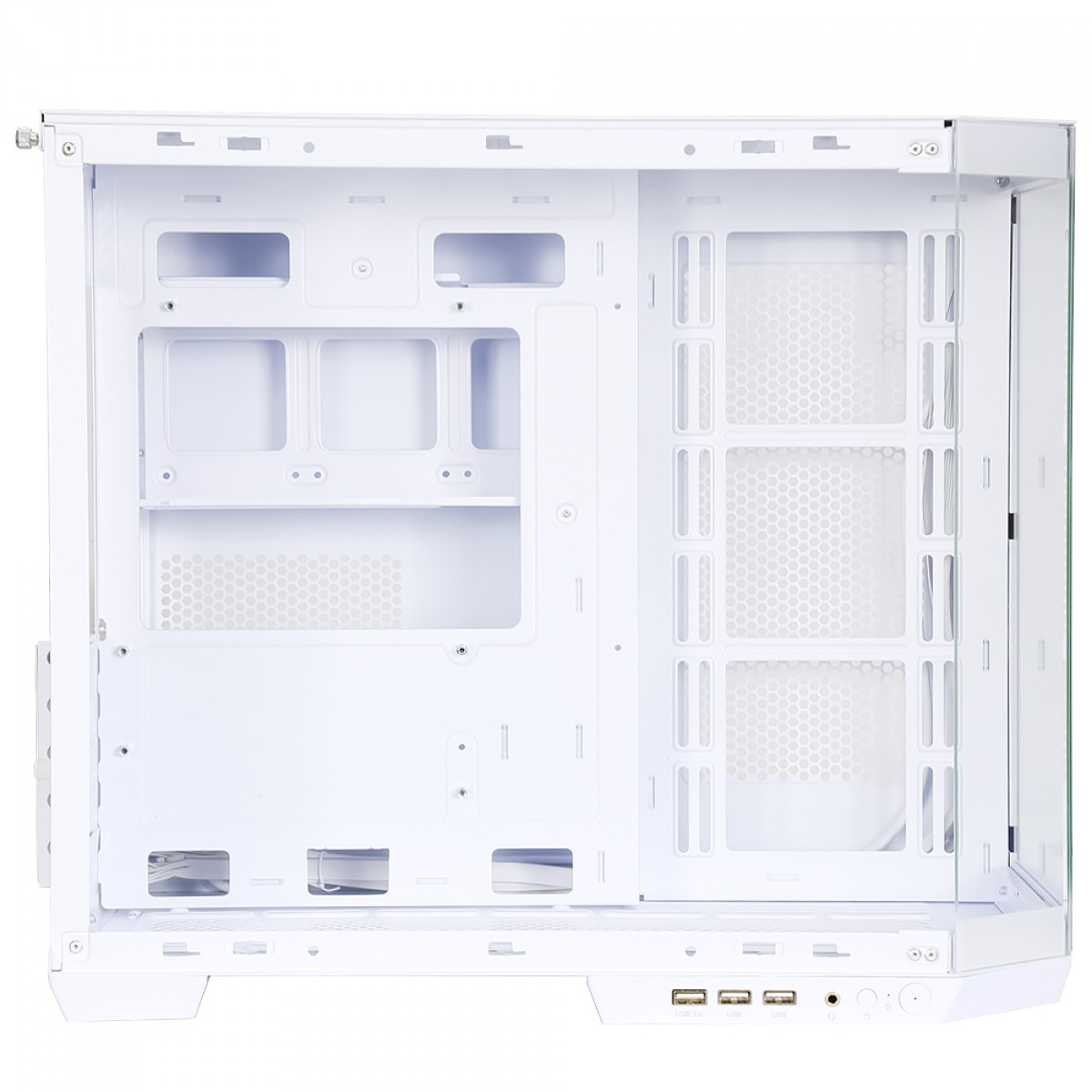 Gabinete Gamer SuperFrame Void, Mid Tower, Vidro Temperado, M-ATX, White, Sem Fonte, Com 3 Fans, SF-CS-VDMAW3F