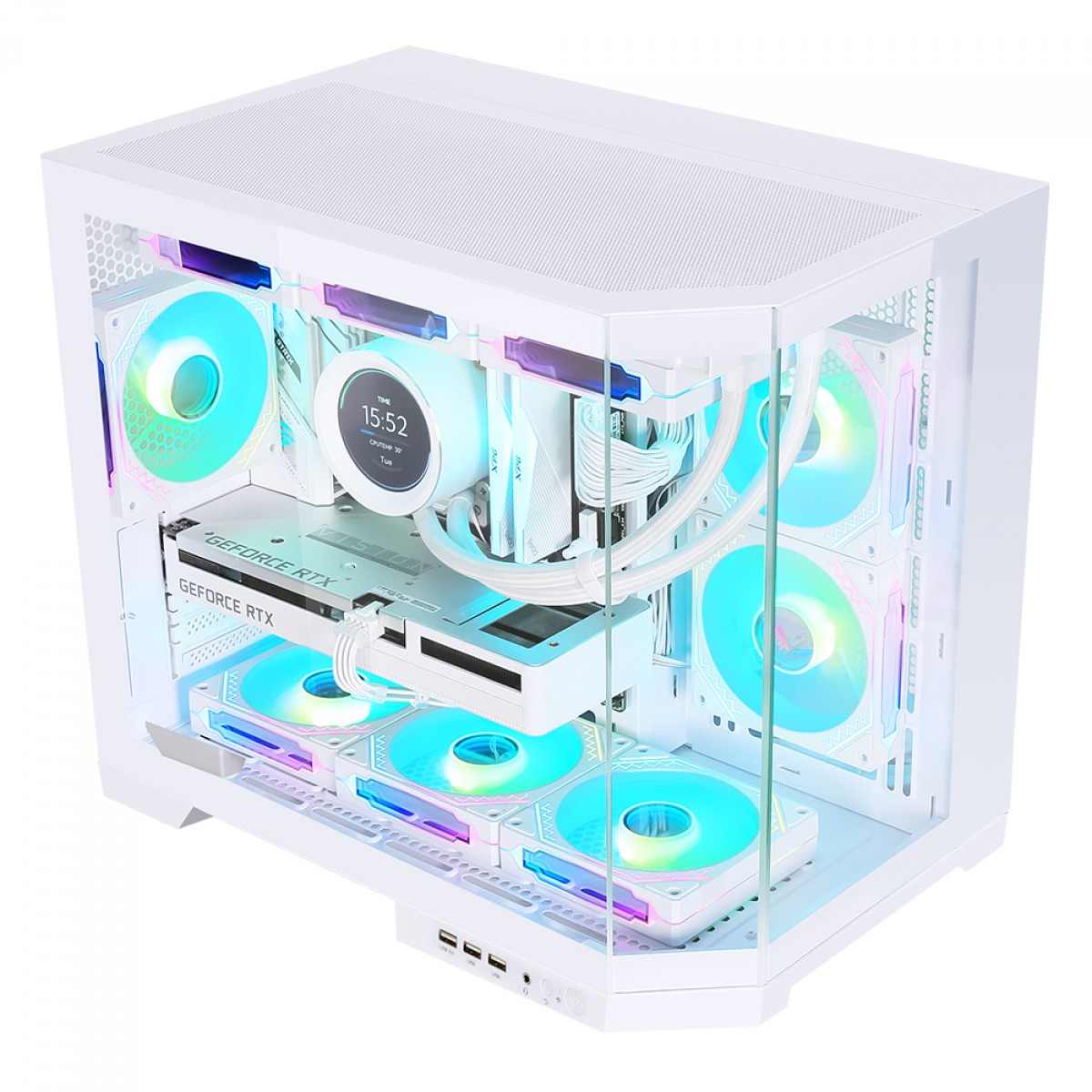 Gabinete Gamer SuperFrame Void, Mid Tower, Vidro Temperado, M-ATX, White, Sem Fonte, Com 3 Fans, SF-CS-VDMAW3F