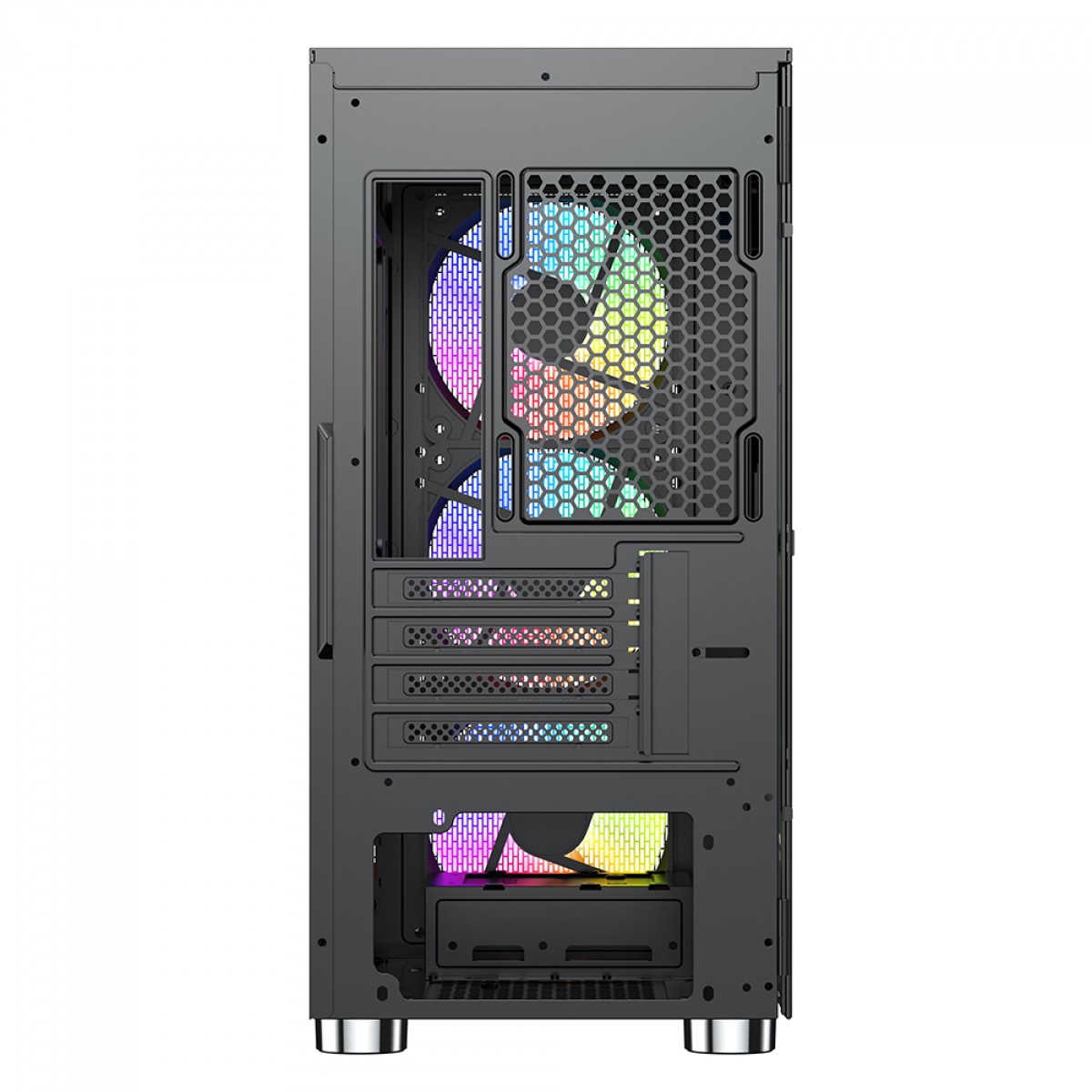 Gabinete Gamer SuperFrame Wind, Mid Tower, Vidro Temperado, M-ATX, Black, Sem Fonte, Com 3 Fans