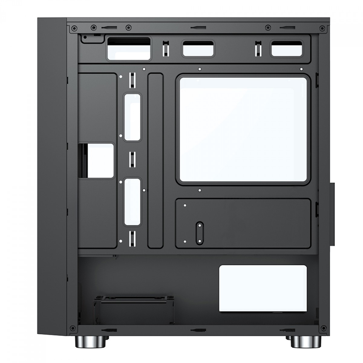 Gabinete Gamer SuperFrame Wind, Mid Tower, Vidro Temperado, M-ATX, Black, Sem Fonte, Com 3 Fans