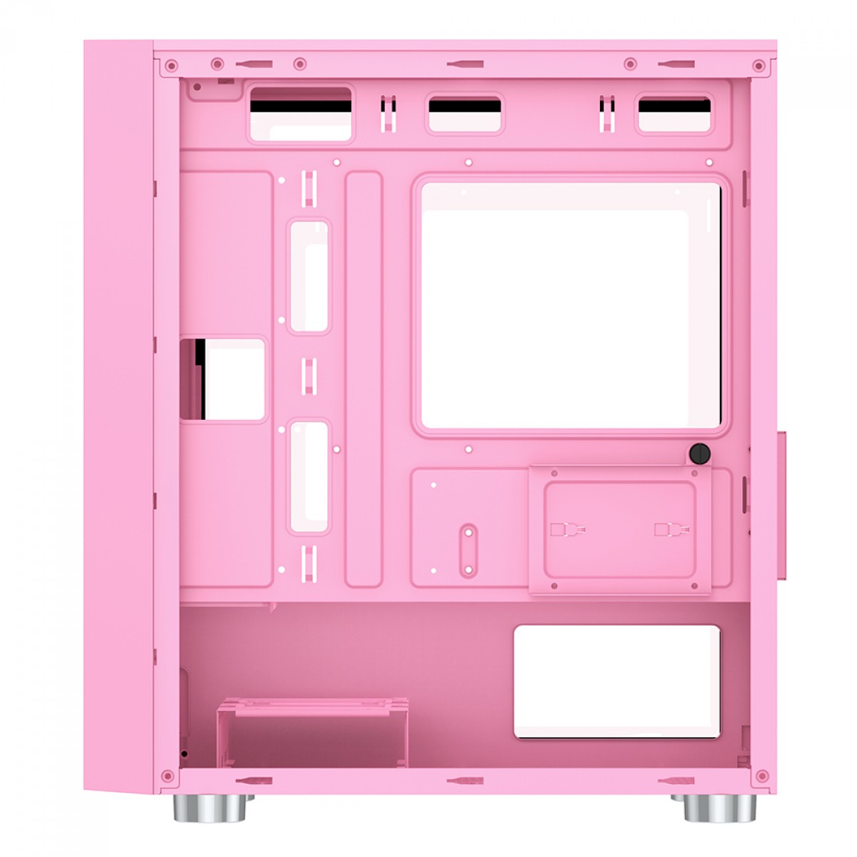 Gabinete Gamer SuperFrame Wind, Mid Tower, Vidro Temperado, M-ATX, Pink, Sem Fonte, Com 3 Fans
