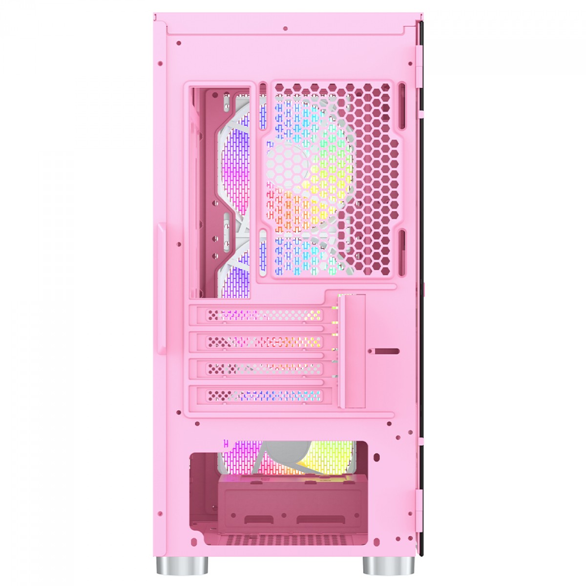 Gabinete Gamer SuperFrame Wind, Mid Tower, Vidro Temperado, M-ATX, Pink, Sem Fonte, Com 3 Fans
