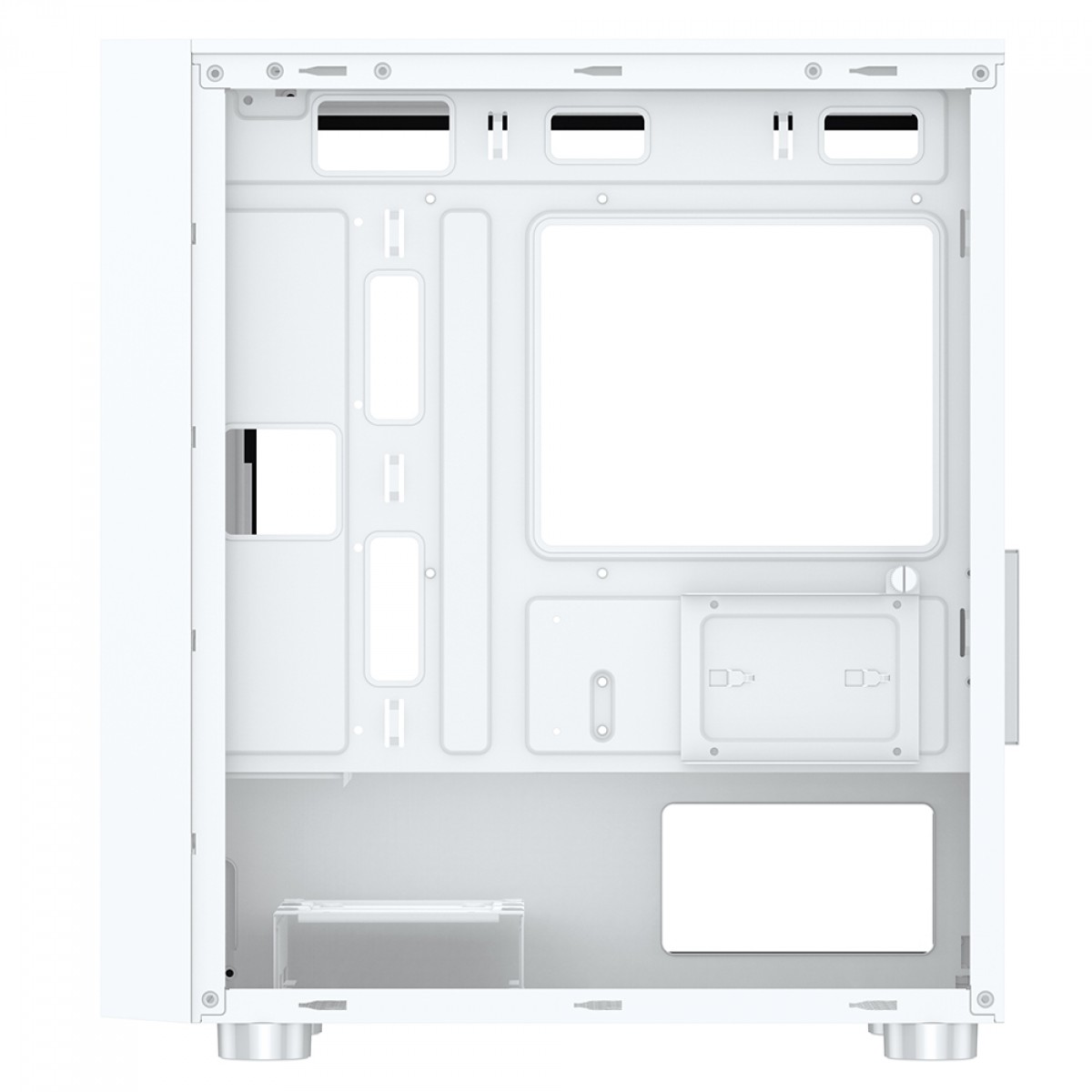 Gabinete Gamer SuperFrame Wind, Mid Tower, Vidro Temperado, M-ATX, White, Sem Fonte, Com 3 Fans