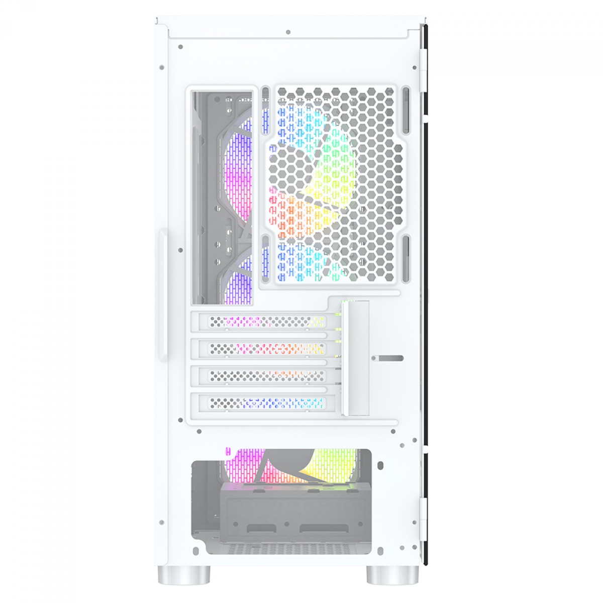 Gabinete Gamer SuperFrame Wind, Mid Tower, Vidro Temperado, M-ATX, White, Sem Fonte, Com 3 Fans