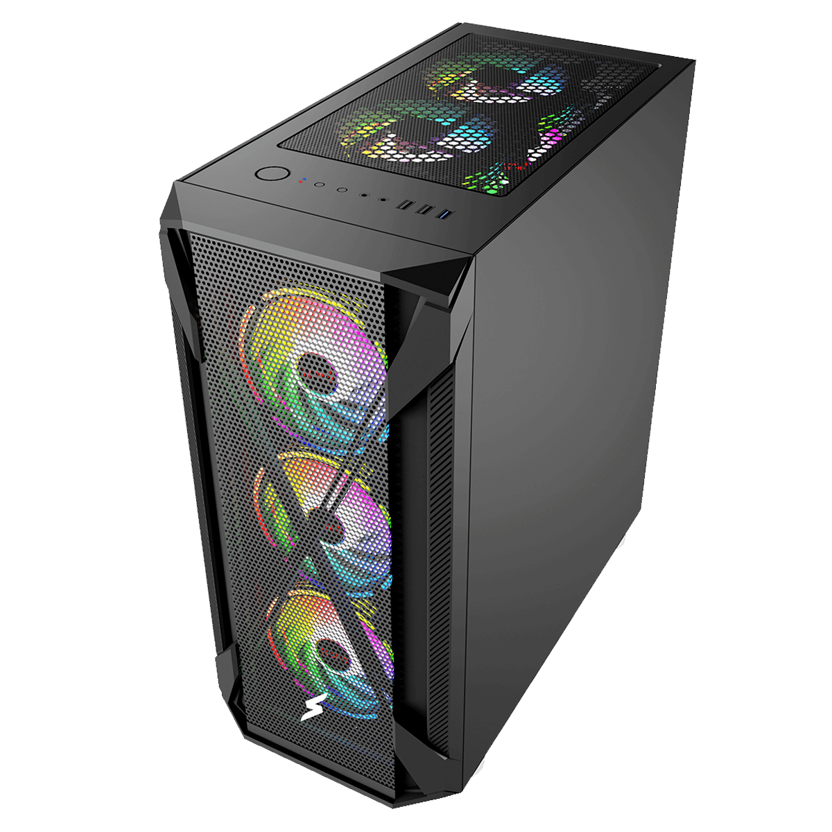 Gabinete Gamer SuperFrame Xtrike, RGB, Mid Tower, Acrílico, E-ATX, Black, Sem Fonte, Com 3 Fans