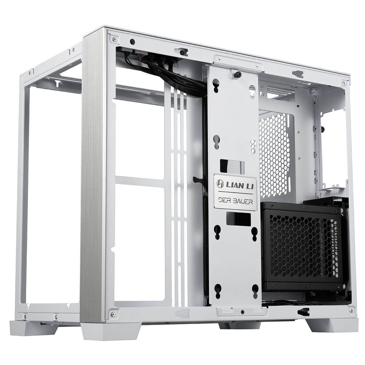 Gabinete Lian Li Dynamic Mini, Mini Tower, Vidro Temperado, White, mATX, Sem Fonte, Sem Fans, O11D MINI-W