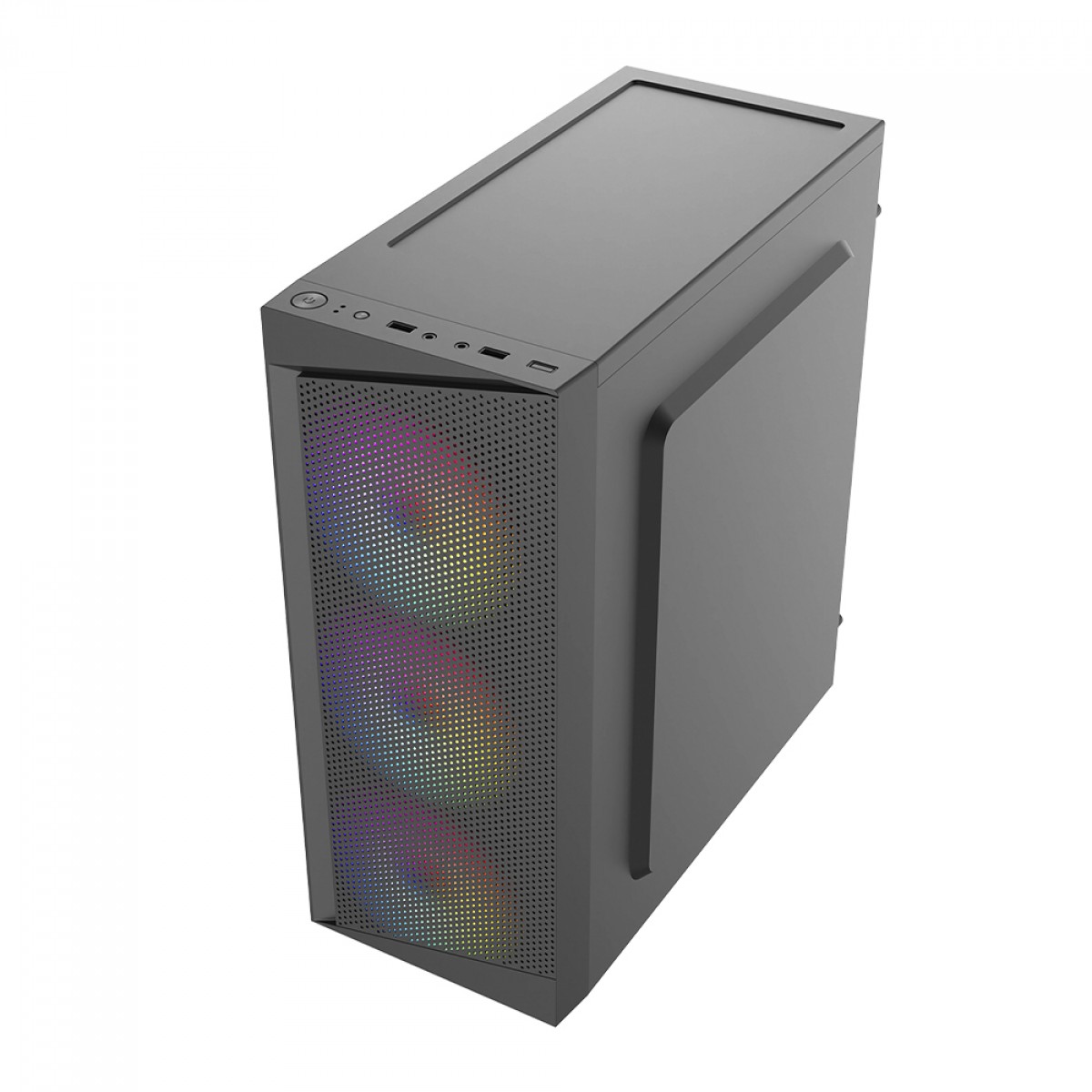 Gabinete Liketec Office Flow, Mid Tower, ATX, Preto, Sem Fonte, Sem Fan