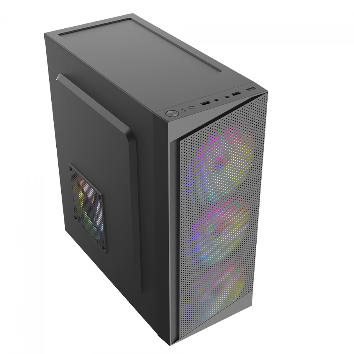 Gabinete Liketec Office Flow, Mid Tower, ATX, Preto, Sem Fonte, Sem Fan