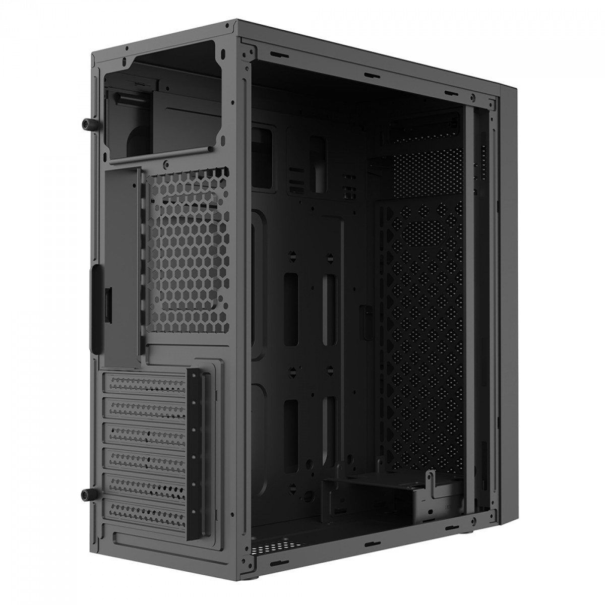 Gabinete Liketec Office Flow, Mid Tower, ATX, Preto, Sem Fonte, Sem Fan