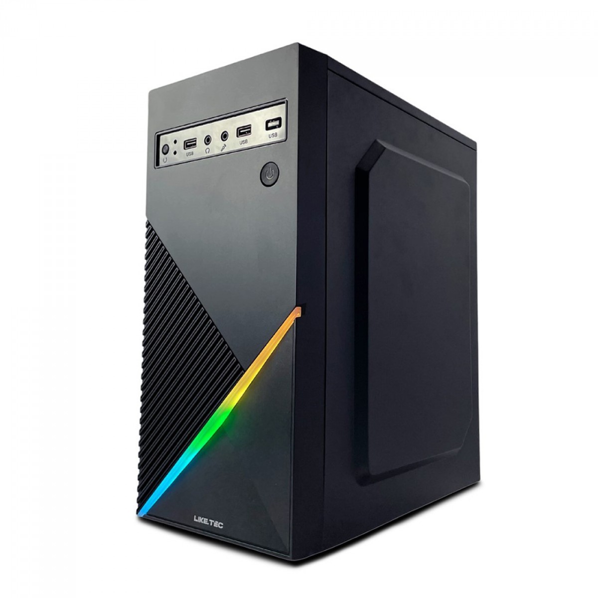 Gabinete Liketec One V2 RGB, Mid Tower, mATX, Black, Sem Fonte, Sem Fan, LC-MT-ONEV2-2057