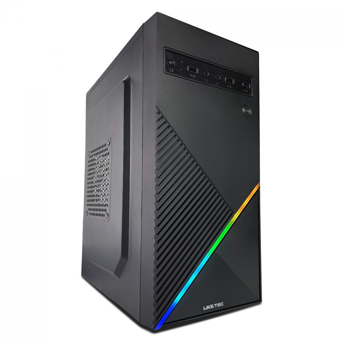 Gabinete Liketec One V2 RGB, Mid Tower, mATX, Black, Sem Fonte, Sem Fan, LC-MT-ONEV2-2057