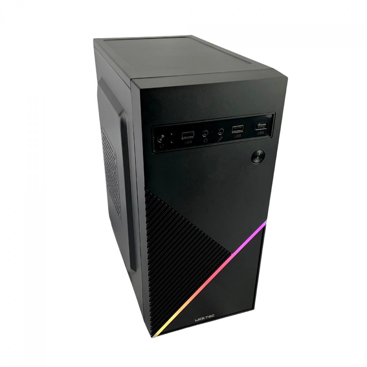 Gabinete Liketec One V2 RGB, Mid Tower, mATX, Black, Sem Fonte, Sem Fan, LC-MT-ONEV2-2057