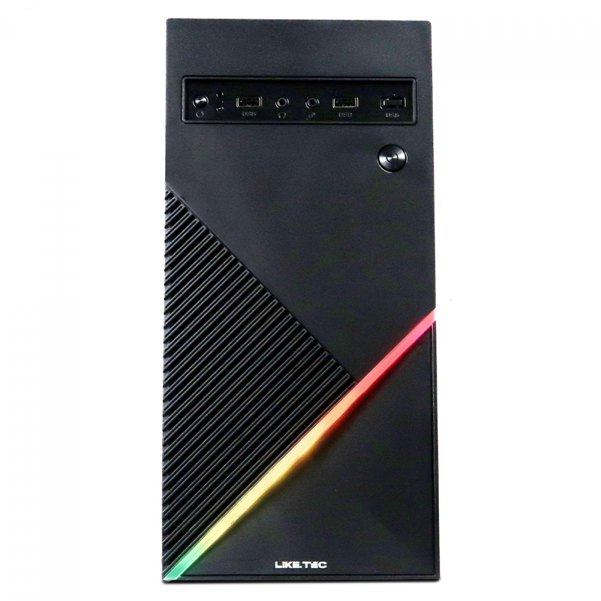 Gabinete Liketec One V2 RGB, Mid Tower, mATX, Black, Sem Fonte, Sem Fan, LC-MT-ONEV2-2057