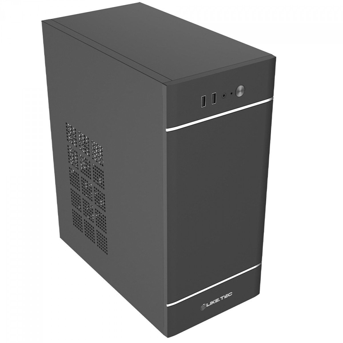 Gabinete Liketec The Rock Office, Mid Tower, MATX, Sem Fonte, Sem Fans, Preto