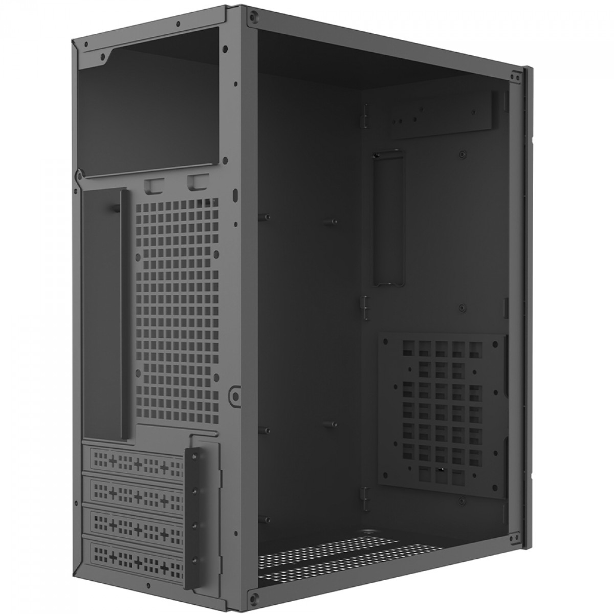 Gabinete Liketec The Rock Office, Mid Tower, MATX, Sem Fonte, Sem Fans, Preto