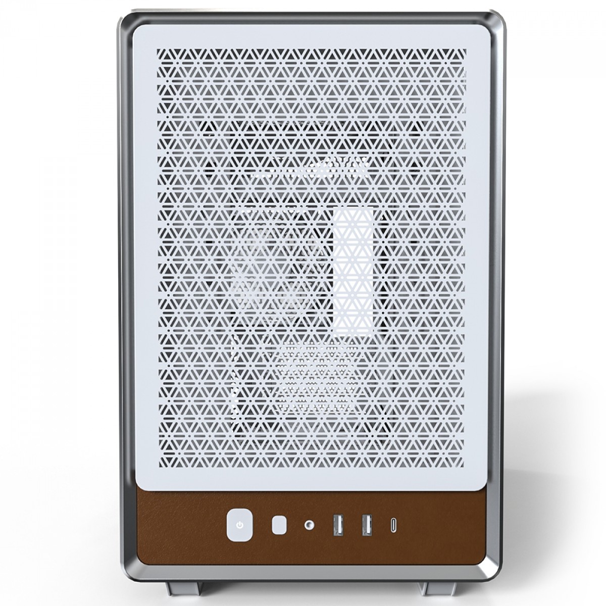 Gabinete Montech Heritage PRO, Mini Tower, Couro e Metal, mATX, Sem Fonte, Com 4 Fans, Branco