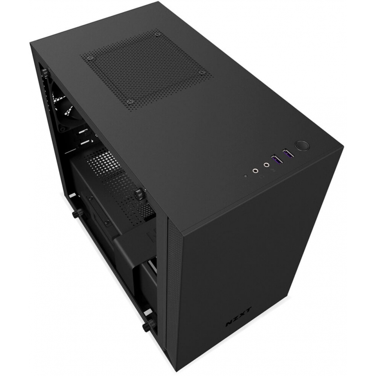 Gabinete Gamer NZXT H200, Mini Tower, Com 2 Fans, Vidro Temperado, Black, Sem Fonte, CA-H200B-B1