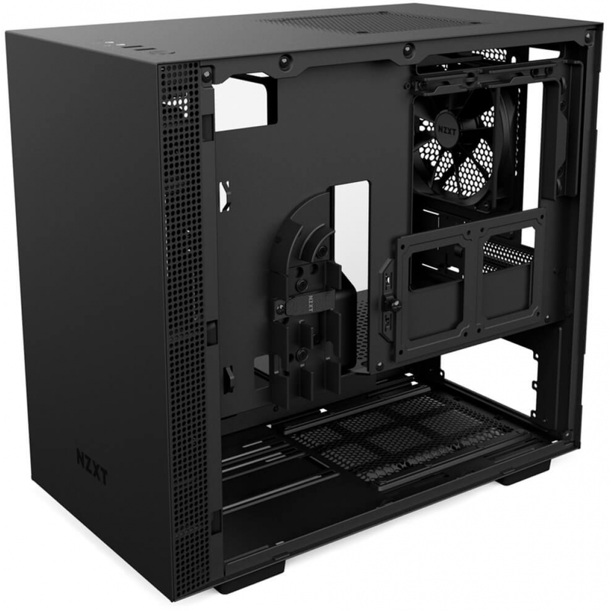 Gabinete Gamer NZXT H200, Mini Tower, Com 2 Fans, Vidro Temperado, Black, Sem Fonte, CA-H200B-B1