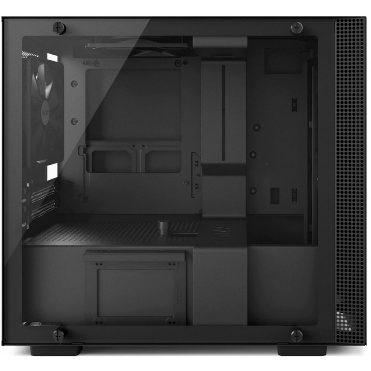 Gabinete Gamer NZXT H200, Mini Tower, Com 2 Fans, Vidro Temperado, Black, Sem Fonte, CA-H200B-B1