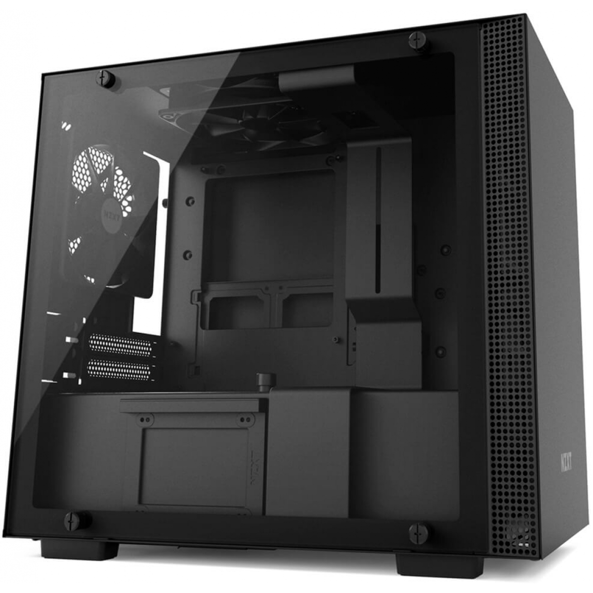 Gabinete Gamer NZXT H200, Mini Tower, Com 2 Fans, Vidro Temperado, Black, Sem Fonte, CA-H200B-B1