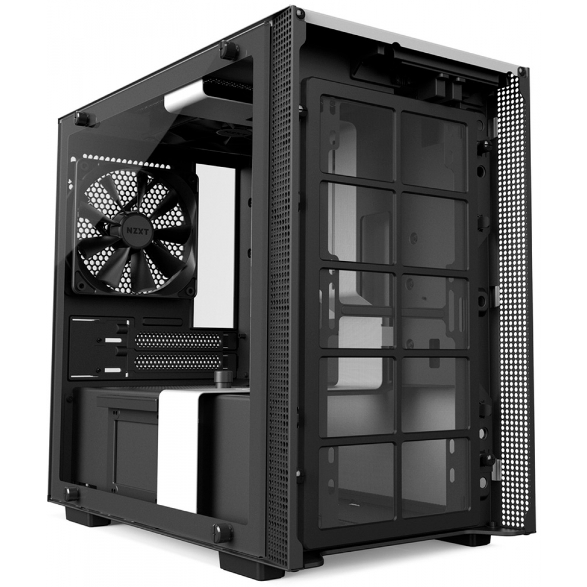 Gabinete Gamer NZXT H200, Mini Tower, Com 2 Fans, Vidro Temperado, White, Sem Fonte, CA-H200B-W1