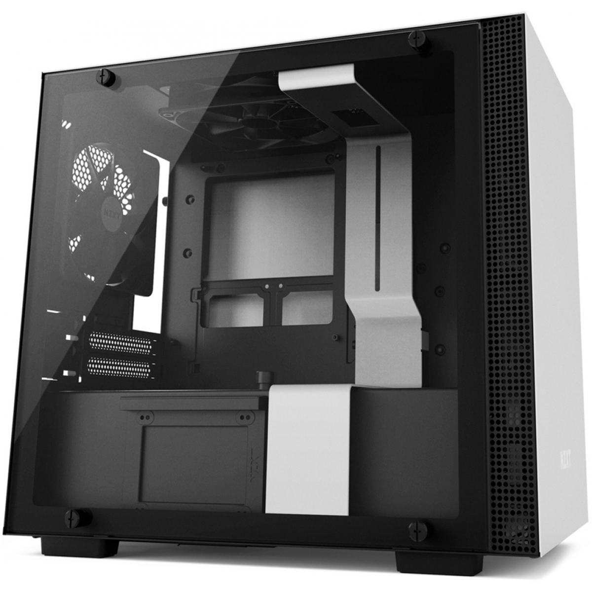 Gabinete Gamer NZXT H200, Mini Tower, Com 2 Fans, Vidro Temperado, White, Sem Fonte, CA-H200B-W1